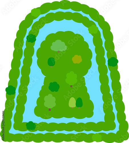 前方後円墳のデフォルメイラスト