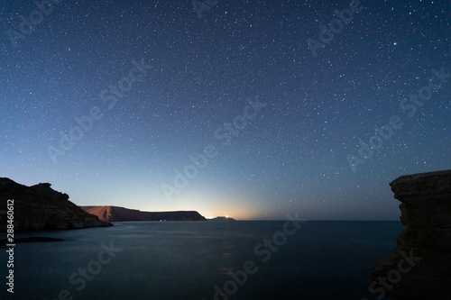 Night landscape in Playazo de Rodalquilar. Natural Park of Cabo de Gata. Andalucia. Spain. photo