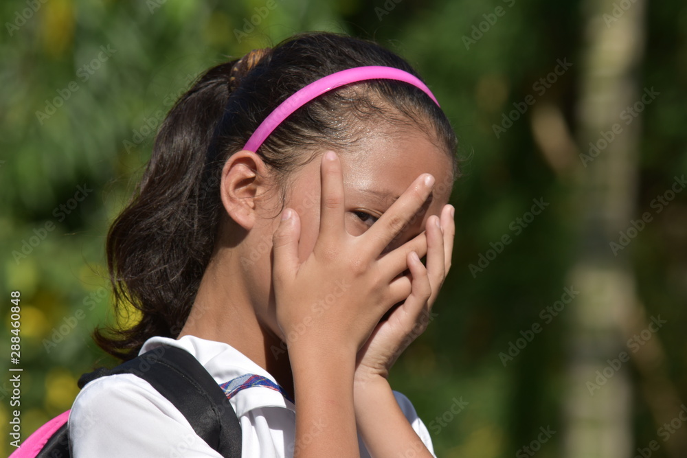 Pretty Diverse Female Student And Fear Pretty Diverse Female Student And Fear
