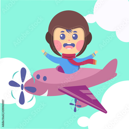 baby riding a plane