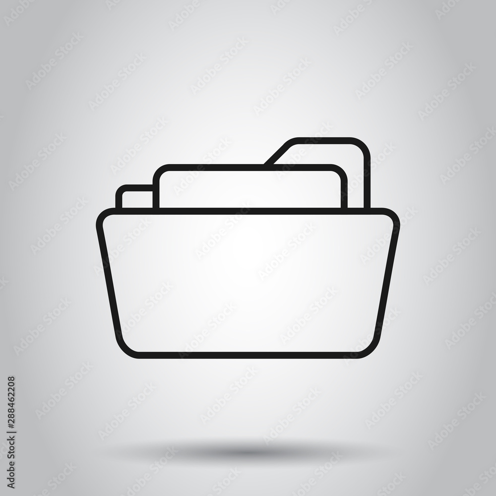 File folder icon in flat style. Documents archive vector illustration on isolated background. Storage business concept. File folder icon in flat style. Documents archive vector illustration on isolated background. Storage business concept.