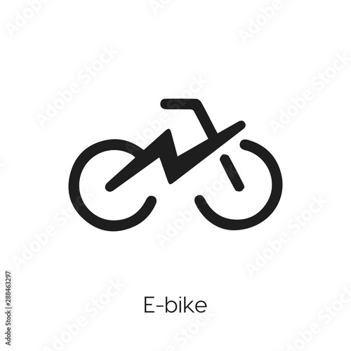 e-bike icon. e-bike vector symbol. Linear style sign for mobile concept and web design. e-bike symbol illustration. Pixel vector graphics - Vector	