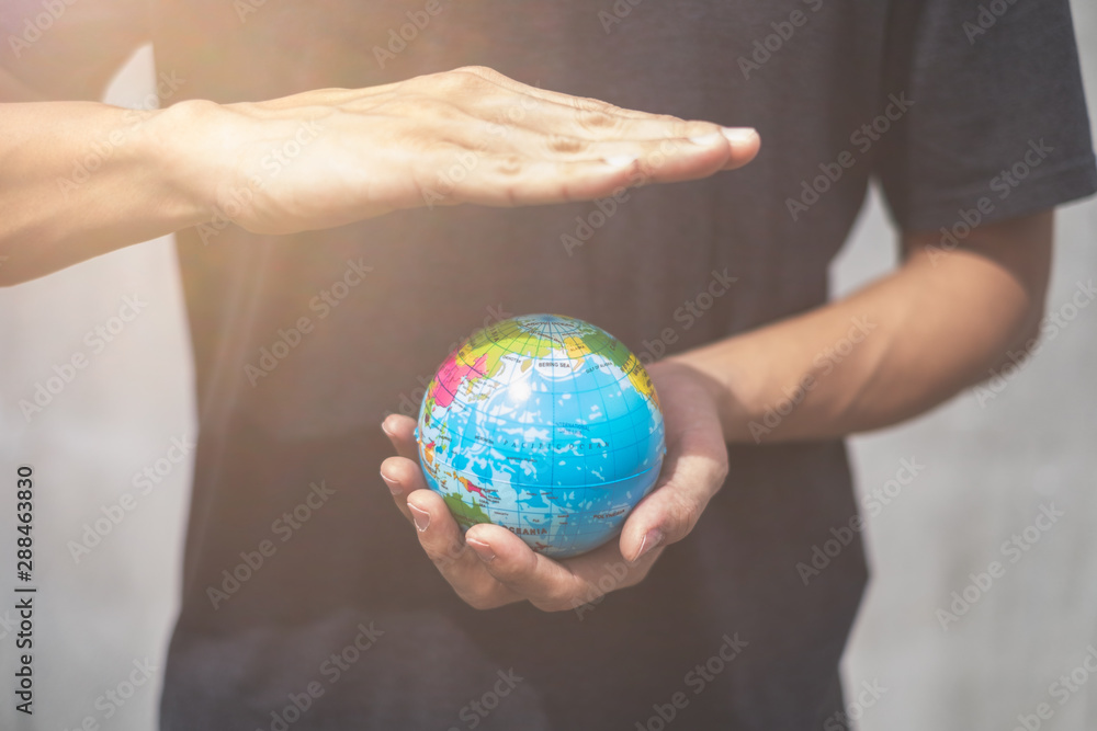 Human hands holding Green planet , Save earth concept. Human hands holding Green planet , Save earth concept.
