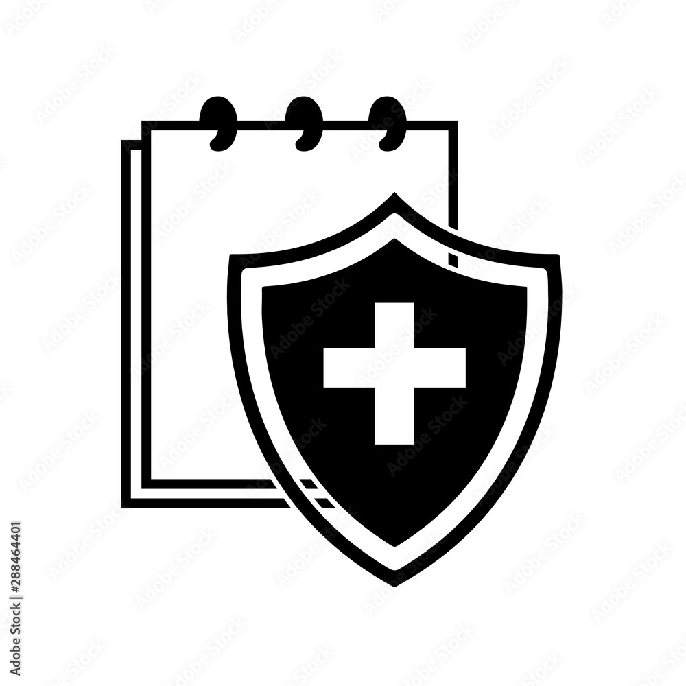 Fototapeta premium Medical insurance icon in flat style on white background. Vector illustration