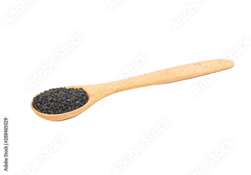 Black sesame in spoon