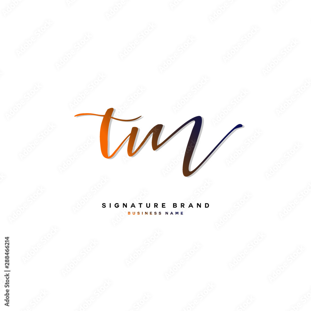 T M TM Initial letter handwriting and signature logo concept design. T M TM Initial letter handwriting and signature logo concept design.