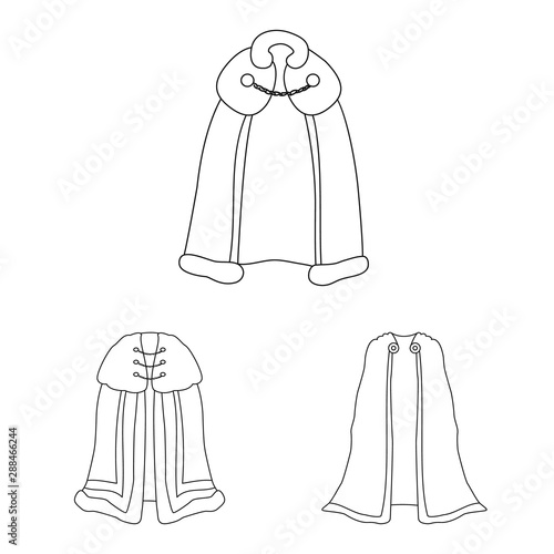 Vector design of robe and garment symbol. Set of robe and cloth vector icon for stock.