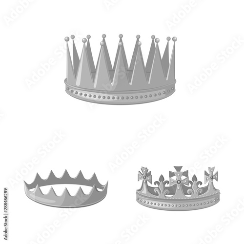 Isolated object of jewel and vip logo. Collection of jewel and nobility stock symbol for web.