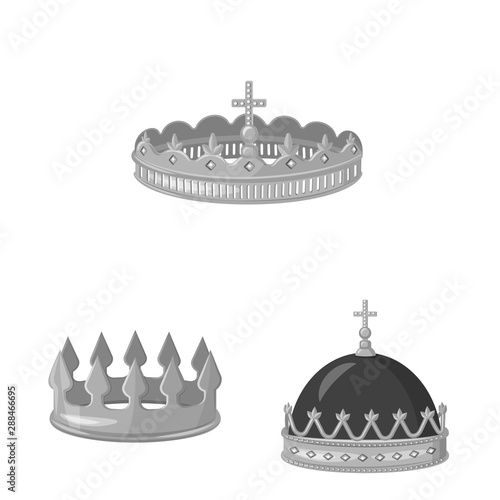 Vector design of jewel and vip symbol. Collection of jewel and nobility vector icon for stock.