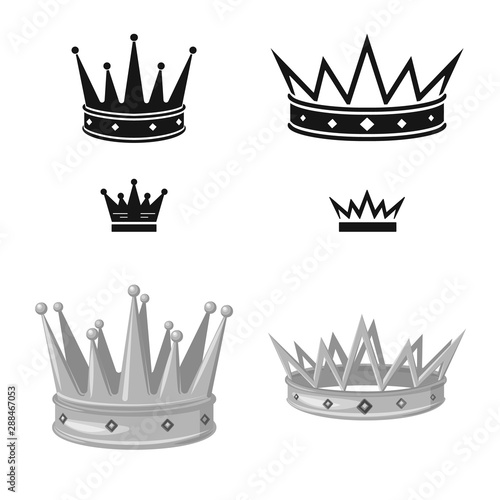 Vector illustration of medieval and nobility icon. Set of medieval and monarchy stock symbol for web.