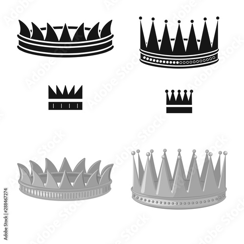 Isolated object of medieval and nobility logo. Collection of medieval and monarchy stock symbol for web.
