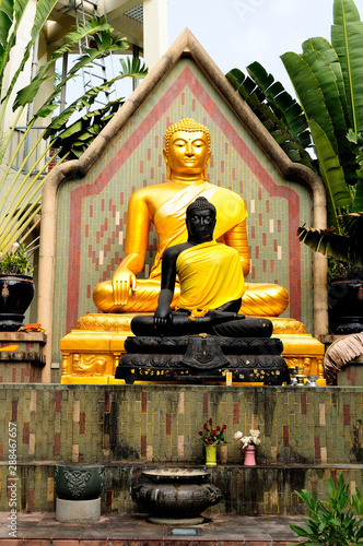 The sanctuary in the garden at Wat Chanasongkhram. Bangkok, Thailand photo