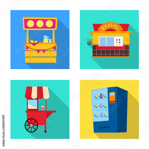 Vector illustration of amusement and store logo. Collection of amusement and urban vector icon for stock.