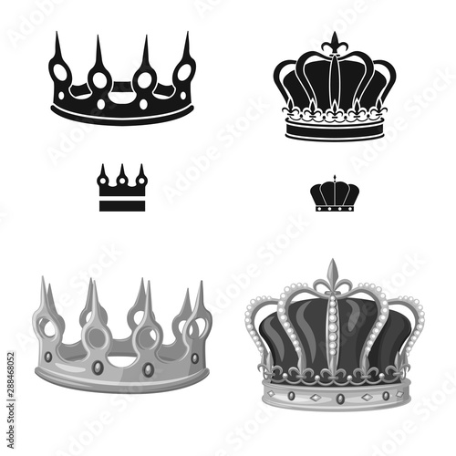 Vector illustration of medieval and nobility icon. Collection of medieval and monarchy stock vector illustration.