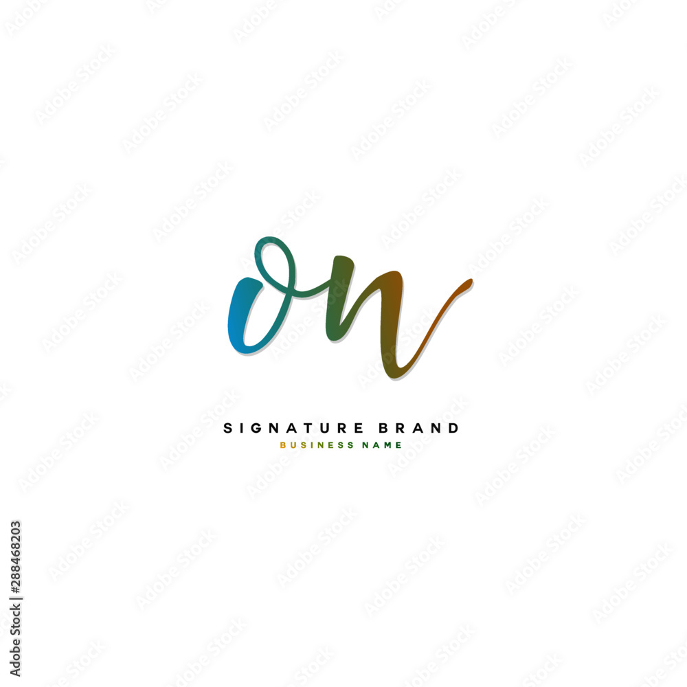 O N ON Initial letter handwriting and signature logo concept design. O N ON Initial letter handwriting and signature logo concept design.
