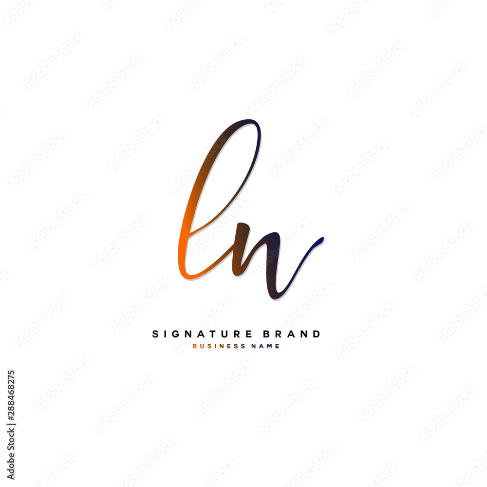 L N LN Initial letter handwriting and signature logo concept design. L N LN Initial letter handwriting and signature logo concept design.