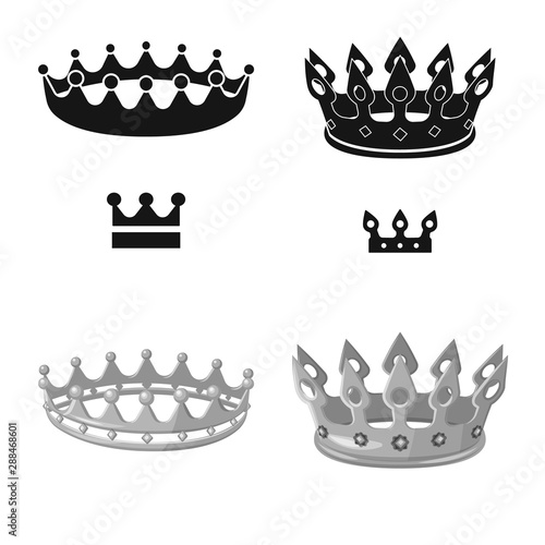 Vector design of medieval and nobility logo. Collection of medieval and monarchy stock symbol for web.