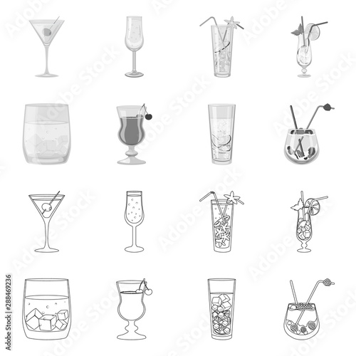 Wallpaper Mural Vector design of liquor and restaurant symbol. Collection of liquor and ingredient stock vector illustration. Torontodigital.ca