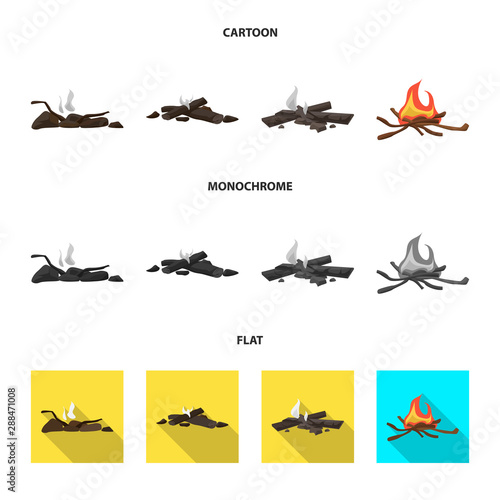Vector design of danger and tourism symbol. Set of danger and hiking vector icon for stock.