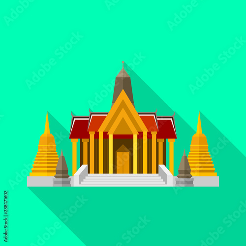 Isolated object of mahal and heritage logo. Set of mahal and monument stock vector illustration.