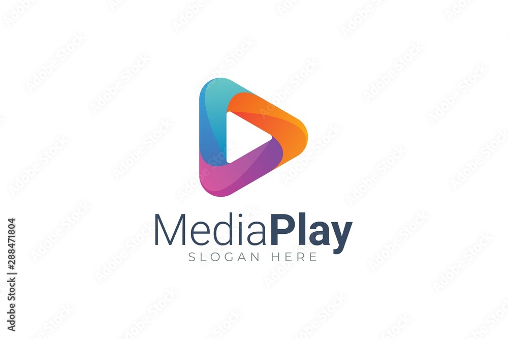 Play Media Button Symbol Logo Icon Vector Play Media Button Symbol Logo Icon Vector