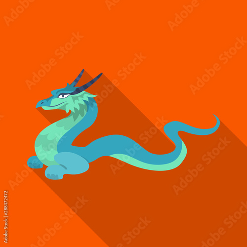Fototapeta Naklejka Na Ścianę i Meble -  Isolated object of dragon and predator logo. Set of dragon and fairytale vector icon for stock.