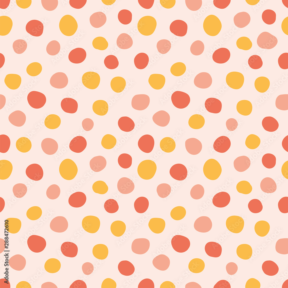 Seamless pattern with pink and orange circles Seamless pattern with pink and orange circles