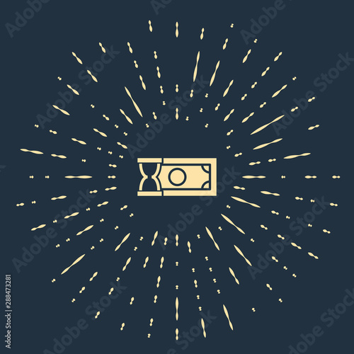 Beige Fast payments icon on dark blue background. Fast money transfer payment. Financial services, fast loan, time is money, cash back concept. Abstract circle random dots. Vector Illustration