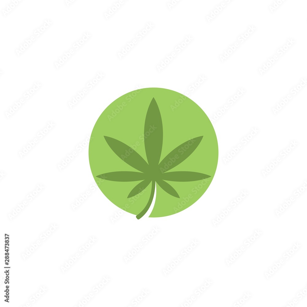 Canabis leaf template vector illustration icon