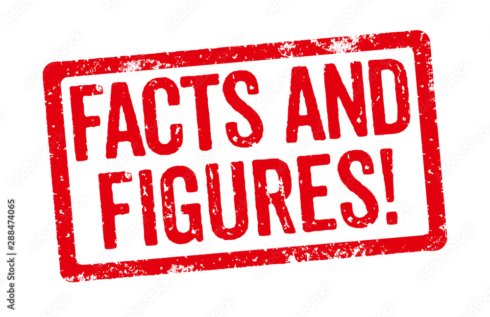 Red Stamp on a white background - Facts and Figures Red Stamp on a white background - Facts and Figures