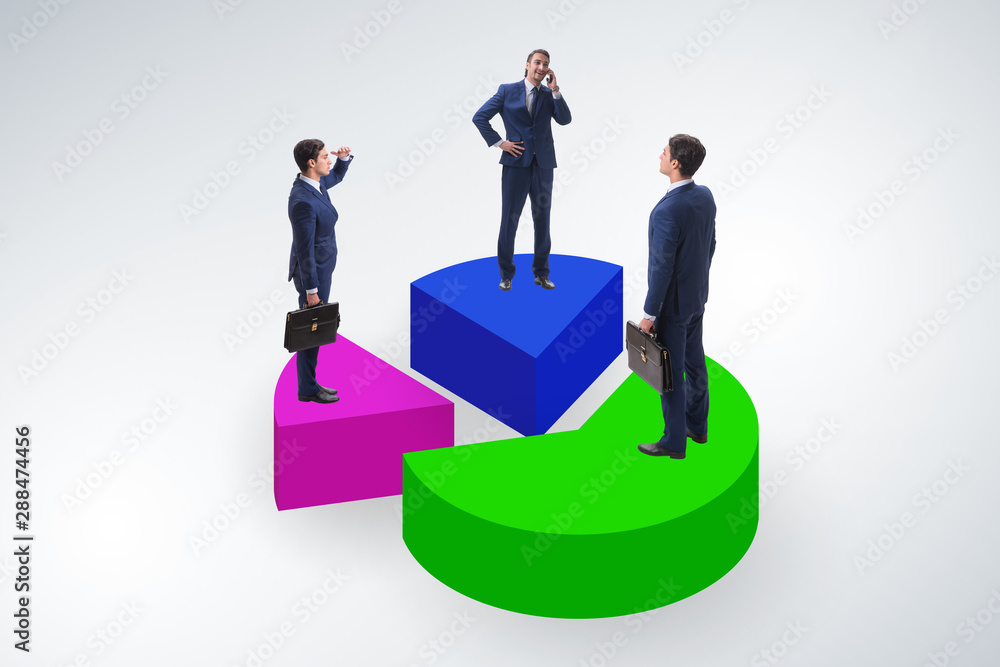 Business analytics concept with pie chart Business analytics concept with pie chart