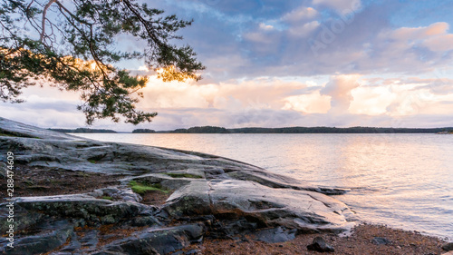 Morning landscape view to the sea from Ruissalo National Park, Turku Finland. Shot September 2019.
