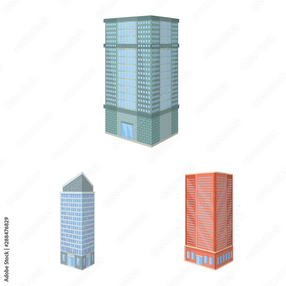 Vector illustration of city and build logo. Collection of city and apartment stock symbol for web.