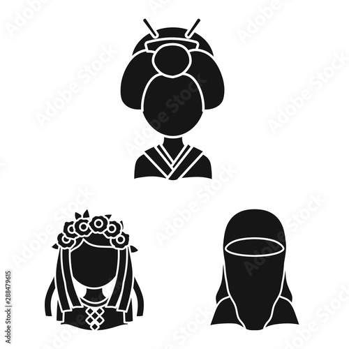 Vector illustration of person and culture symbol. Collection of person and race stock vector illustration.