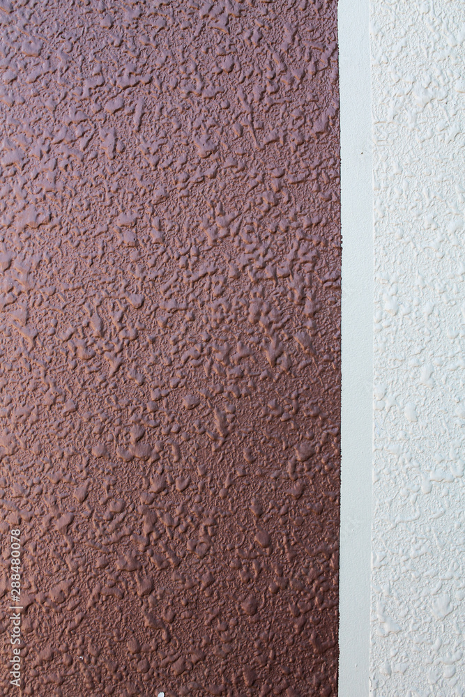 Fototapeta premium Abstract geometric background of brown and white rectangles. Textured vertical backdrop with copy space for text.