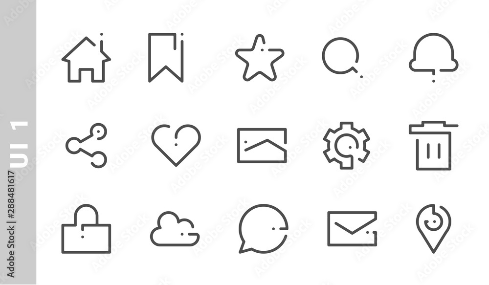 ui 1 icon set. Outline Style. each made in 64x64 pixel ui 1 icon set. Outline Style. each made in 64x64 pixel