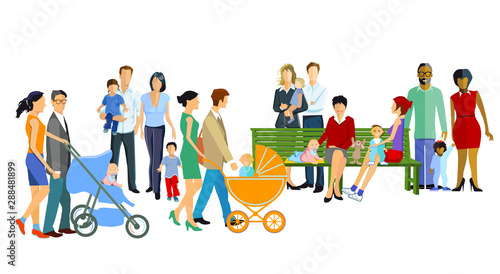 Eltern mit babys und Kleinkinder