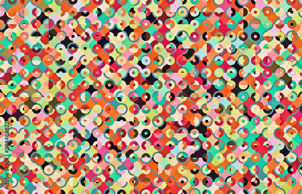 colorful geometric abstract circles and squares 