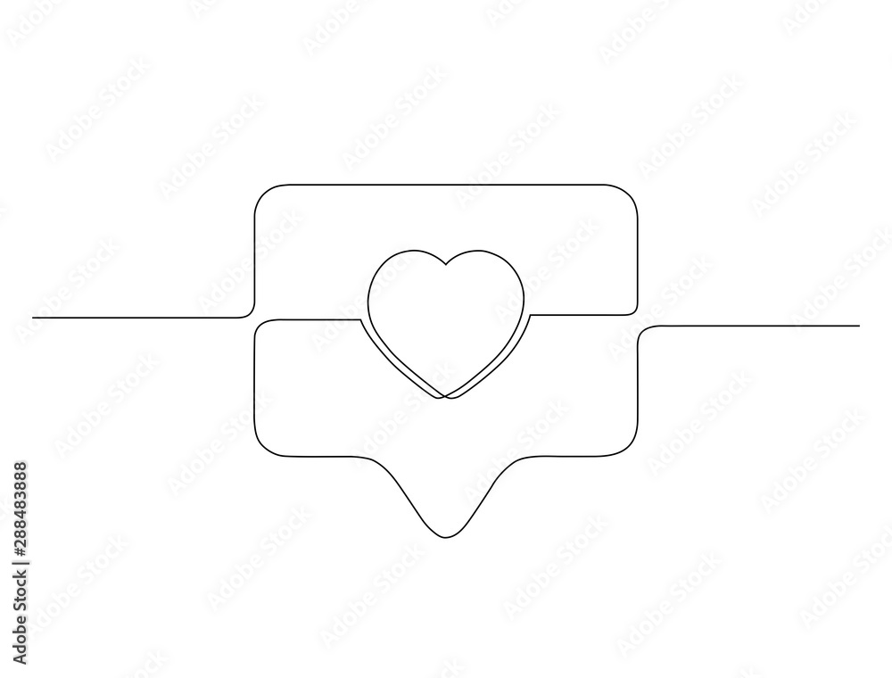Hand drawn Like icon, black line heart isolated on white background. Sketch drawing of social media Like. Continuous one line drawing. Vector illustration