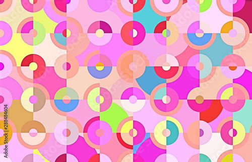 colorful geometric abstract circles and squares 
