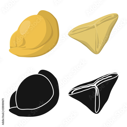 Vector design of products and cooking icon. Set of products and appetizer stock symbol for web.