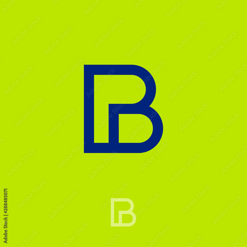 P and B monogram. P, B Logo. Linear simple letters on on a green background. The minimalist style. P and B monogram. P, B Logo. Linear simple letters on on a green background. The minimalist style.