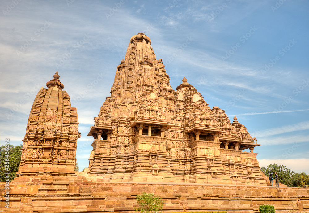 The Vishvanatha Temple is a Hindu temple in Madhya Pradesh, India. It is located among the western group of Khajuraho Monuments, a UNESCO World Heritage site. The temple is dedicated to Shiva,