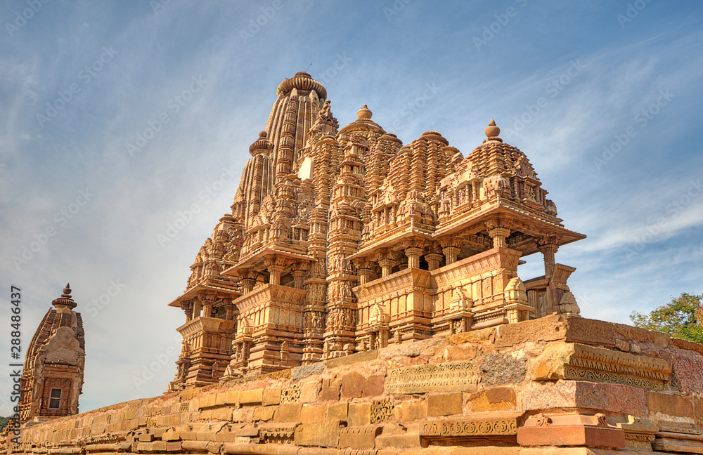 The Vishvanatha Temple is a Hindu temple in Madhya Pradesh, India. It is located among the western group of Khajuraho Monuments, a UNESCO World Heritage site. The temple is dedicated to Shiva, 