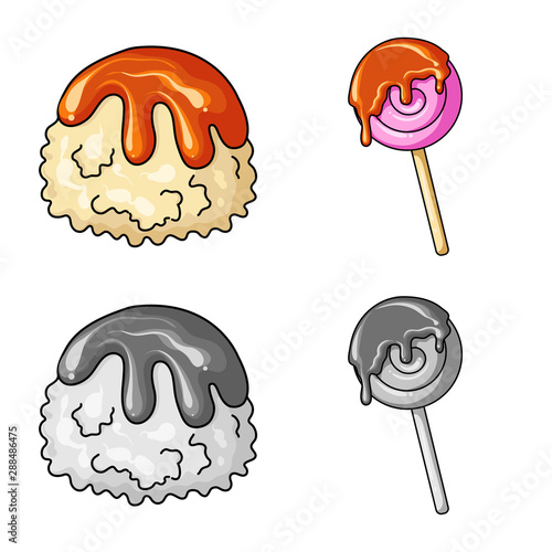 Vector illustration of confectionery and culinary logo. Set of confectionery and product stock symbol for web.