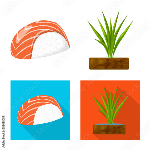 Vector design of crop and ecological symbol. Collection of crop and cooking vector icon for stock.