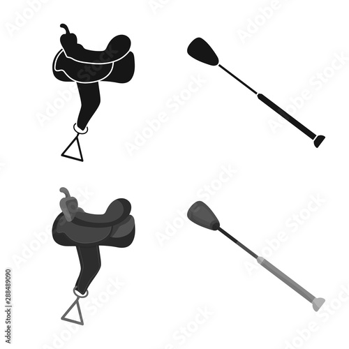 Vector illustration of equipment and riding sign. Collection of equipment and competition vector icon for stock.