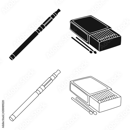Isolated object of refuse and stop logo. Set of refuse and habit vector icon for stock.