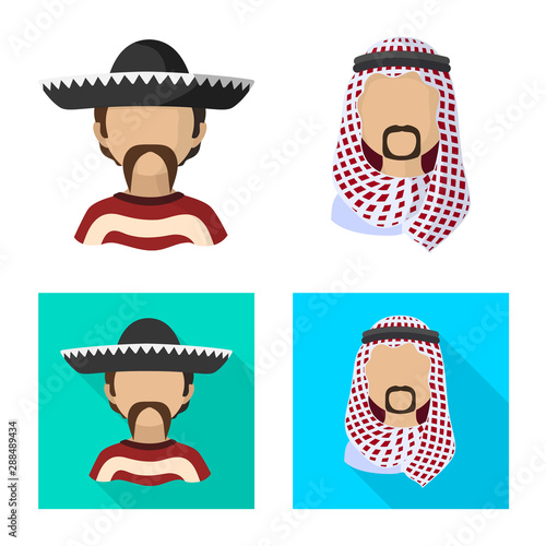 Vector illustration of imitator and resident symbol. Set of imitator and culture stock vector illustration.