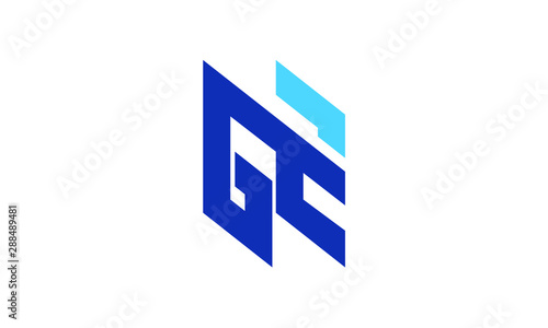 Free Download Letter GE logo design, GE company linked letter logo blue, Letters GE logo with an elegant hexagon shape. simple elegant and sleek design. and used for various companies. GE Initial Letters logo  - GFXLoad